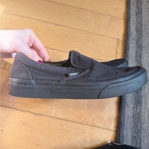 Vans women’s size 10 Black Canvas Slip-On Sneakers